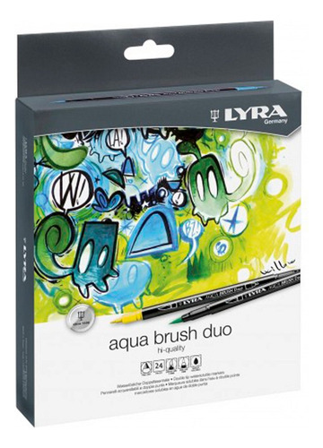 Marcador Lyra Aqua Brush Duo Punta Pincel X24