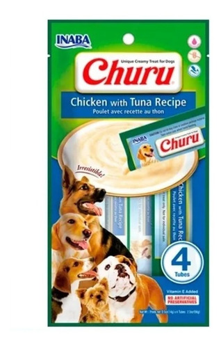 Snack Para Perro Churu De Pollo Con Atún 56 Gr. 4 Tubitos