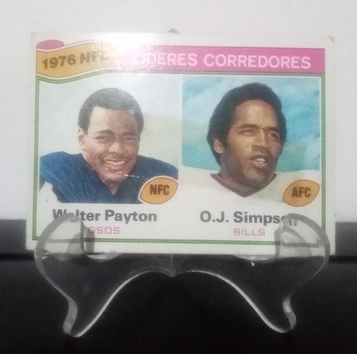 1977 Topps Mexican Líderes Walter Payton - O. J. Simpson # 3