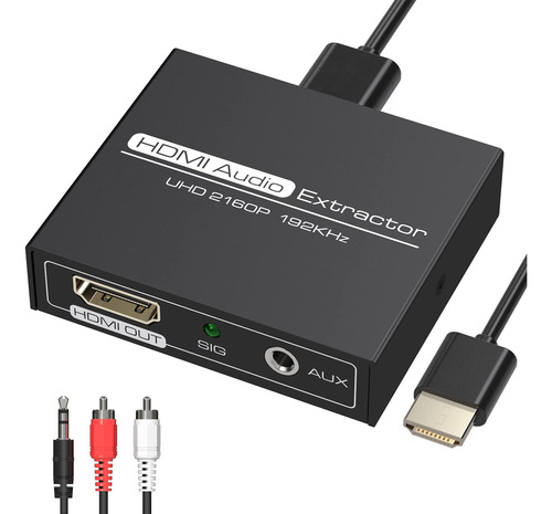 Extractor De Audio Hdmi, 4k Hdmi A Hdmi Con Audio Estéreo Au