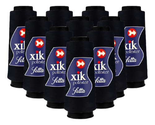 Kit 10 Linhas De Costura Setta Xik Fio 120 Poliéster 2000j