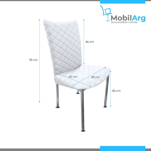 Imagen 3 de 6 de Silla Cocina Comedor Cromada Nacional Vestida Reforzada