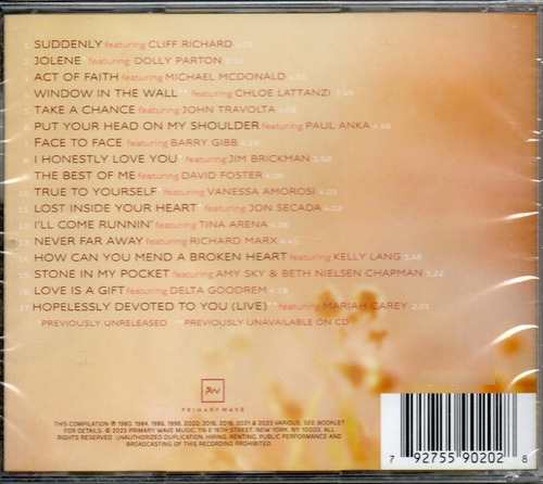 Olivia Newton John Duets Collection Nuevo Andy Gibb Bee Gees