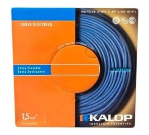 Cable Unipolar Kalop Normalizado Iram 1.5mm Cat5 Rollox 100m