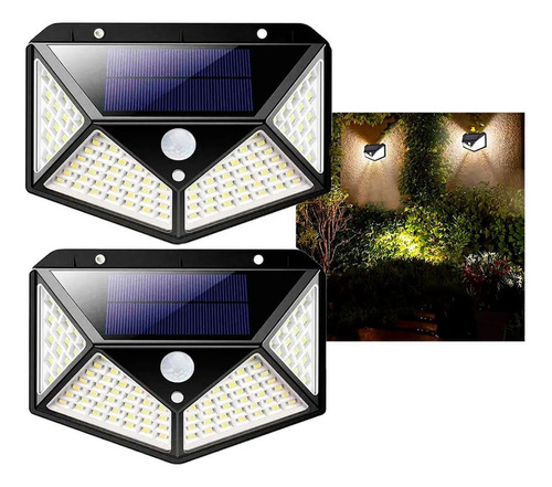 Arandela Luminária Energia Solar Sem Fio Potente 100 Led Ip6