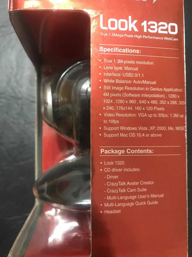 Webcam Genius Look 1320 True 1.3 Mega Pixels Usada (Usado)