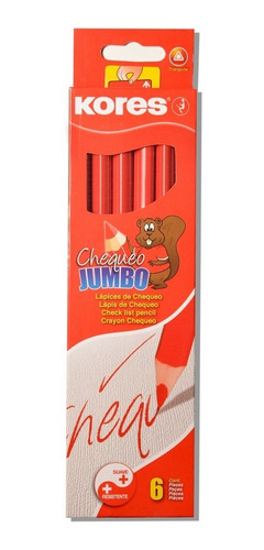 Lápiz De Chequeo Kores Jumbo X6 Uds