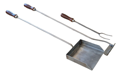 Accesorios P/parrilla Palita Atizador Tenedor Acero Inox
