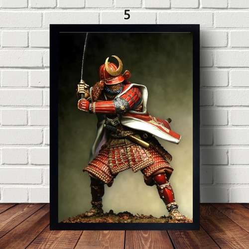 Quadro Poster Decorativo C\ Moldura Guerreiro Samurai 45x33