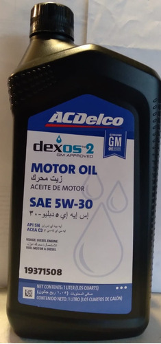 Aceite Acdelco 5w30 Dexos2 Sintetico 1l. L46