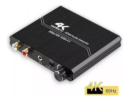 Extractor De Audio Hdmi 2.0 A Audio Optico Y Rca 4k/60hz