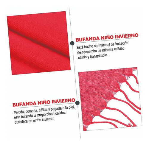 Bufanda Imitación Cachemira For Niños En Invierno Tipo Chal