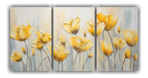 60x30cm Cuadro Amarillo Tulipanes - Decocuadros Flores