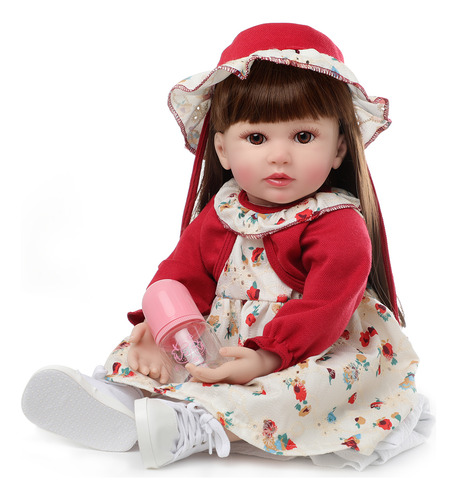 Muñeca De Bebé Reborn Bebé Niña De Silicona Y Algodón 55cm