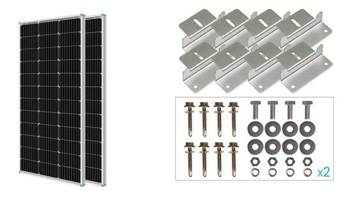 Renogy 2 Panele Solar 100 Monocristalino 12v Diseño Sin