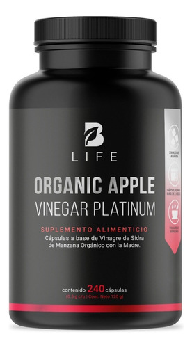 Vinagre De Manzana Orgánico De 240 Cápsulas, B Life