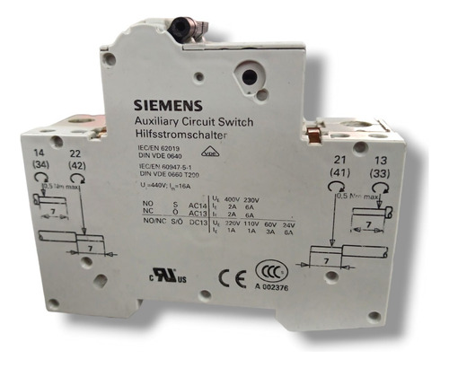 Siemens 5sy4106-8 Mcb D6 Con 5st3010 (Usado)