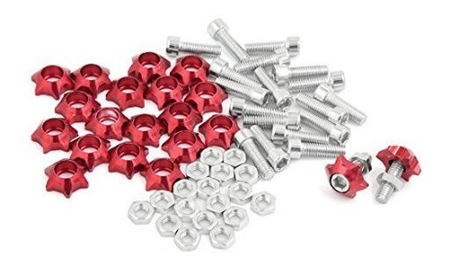 Tornillos De Matrícula Rojos 6mm, 20 Unidades.