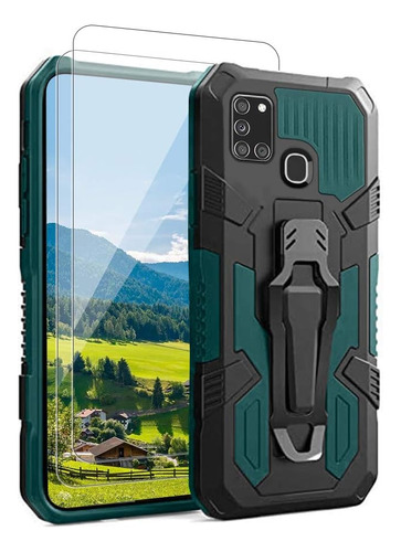 Funda Galaxy A21s Vvoo + 2 Protectores Green