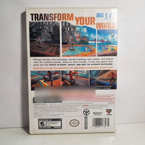 Juego Nintendo Wii Shaun White Skateboarding - Fisico (Usado)