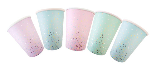 20 Vasos Descartables Color Pasteles Confetti Surtidos Fiest