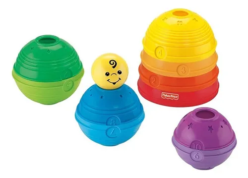 Juguete de apilable de tazas para bebés Fisher-Price W4472 con 10 piezas