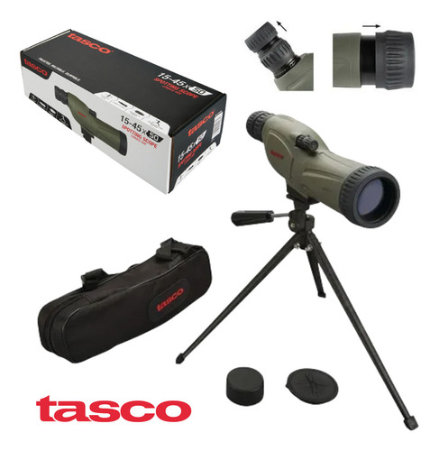 Telescopio Monocular Tasco 15-45x50 Spotting Scope de Largo Alcance | Ideal para paisajes o al Aire Libre | Verde
