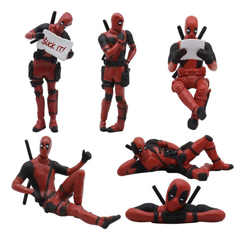 Fwefww Deadpool Modelo Adornos Juego De 6 Piezas