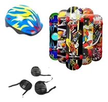 Comprar Patineta Skate Mega Set Casco Coderas Y Rodilleras 78x20