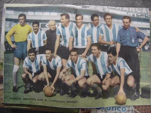 Lamina Original El Grafico Año 57 Equipo Seleccion Argentina