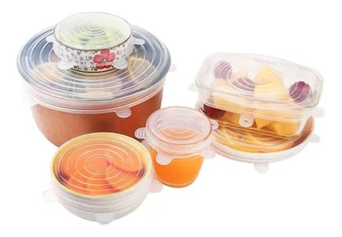 Imagen 4 de 4 de Pack 6 Tapas Cubiertas Almacenamiento Alimentos / Tomasstore