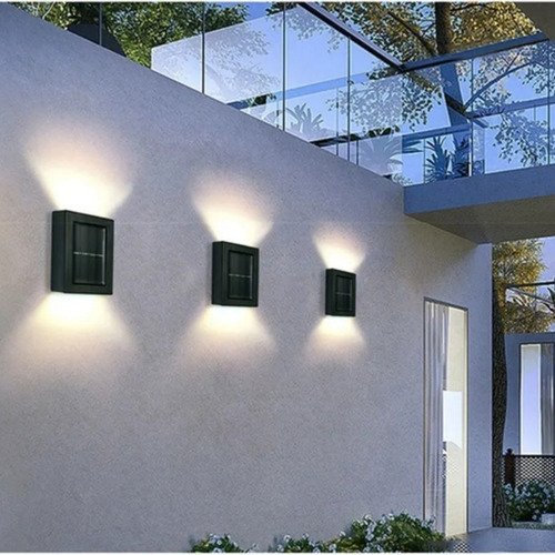 Imagen 7 de 10 de Pack X2 Aplique Led Exterior Resiste Impermeable Luz Cálida