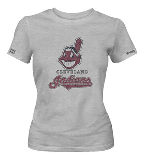 Camiseta Cleveland Indians Beisbol Logo Baseball Mujer Phd 