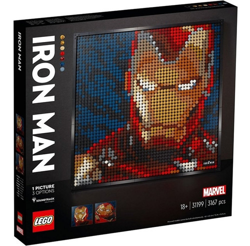 Lego Quadro Decorativo 3 Em 1 Marvel Homem De Ferro 31199 Quantidade De Peças 3167