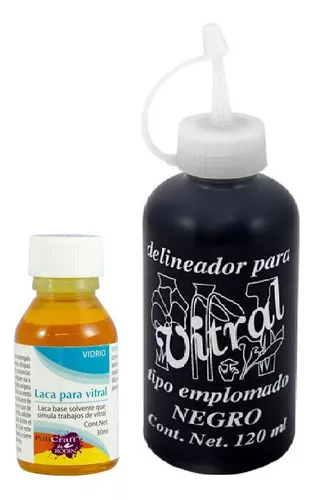 Pintura Vitral Vidrio Plata Glitter Permanente Removible