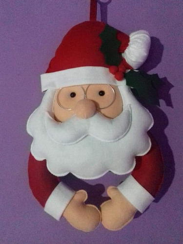 Papai Noel Porta Pano De Prato Ou Guirlanda Feltro Natal | MercadoLivre