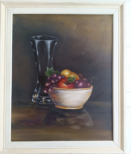 Cuadro Oleo.figurativo.moderno.transparencias Jarrón Frutas