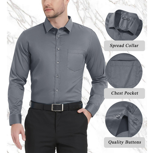 Camisas De Vestir Cavva Para Hombre, Corte Regular, Con Boto