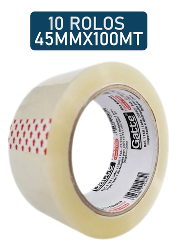 Fita Adesiva Durex Largo 45mmx100metros - Kit 10 Rl + Brinde