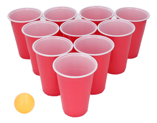 Kit De Jogo Beer Pong, 24 Peças De Plástico Pp, Copos Descar