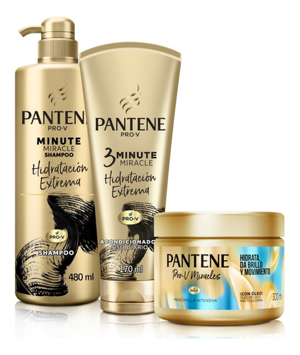 Kit Máxima Hidratación Pantene Pro-v 3 Minute Miracle 