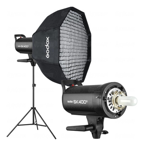 Kit Flash Godox Sk400 Ii Com Octabox 120cm Colmeia E Tripé 110v