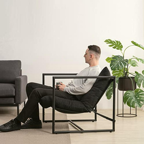 Zinus Aidan Sling Accent Silla/sillón Con Marco De Metal Color Gris Oscuro