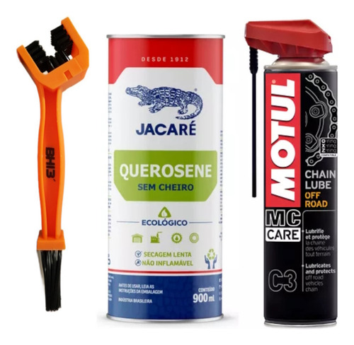 Escova Limpa Corrente Querosene Jacaré Sem Cheiro Motul C3