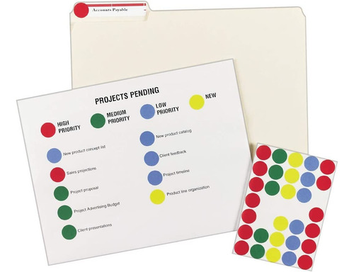 Avery 5472 Removable Print Or Write Color Coding Labels, Rou