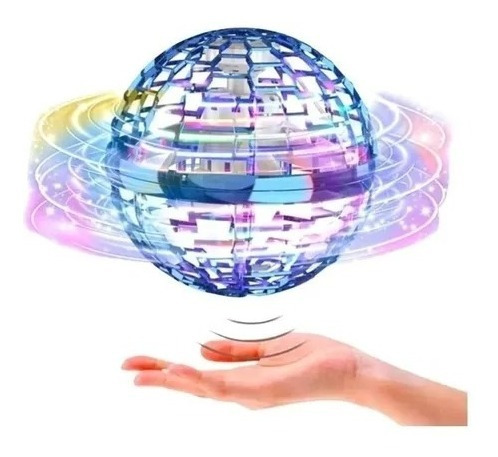 Imagen 6 de 7 de Pelota Azul Voladora Mágica Con Luz Led Diseño Portatil