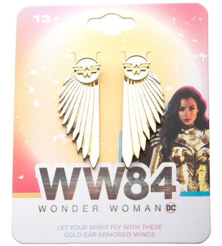 Imagen 2 de 2 de Wonder Woman 1984 Aretes Alas Mujer Maravilla