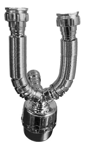 Sifao Cromado Pvc Duplo Com Copo Resistente Agua Quente