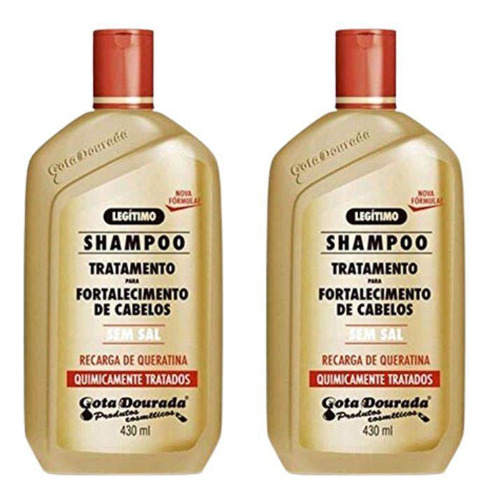 Shampoo Gota Dourada 430ml Fortalecimento Quimicamente - 2un