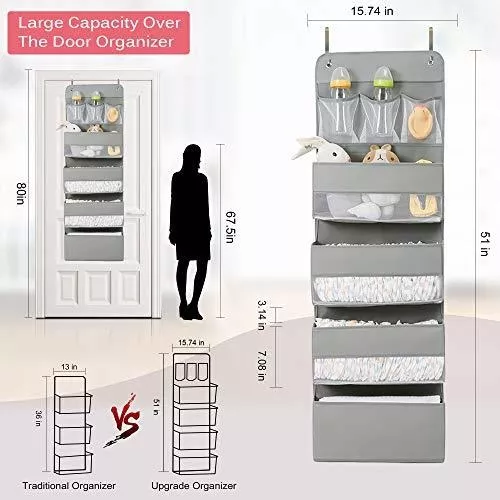 Organizador Para Colgar Sobre La Puerta, 7 Bolsillos Grandes